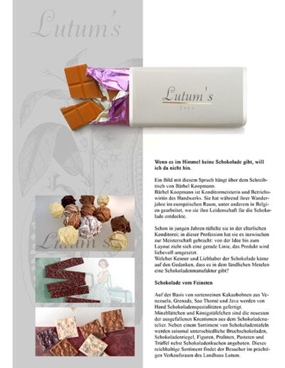 Druckprodukte - Flyer für die Schokoladenmanufaktur Lutum